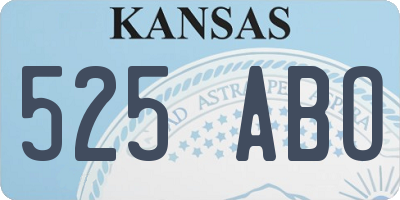 KS license plate 525ABO