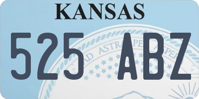 KS license plate 525ABZ