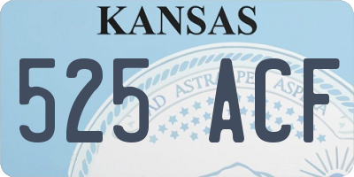 KS license plate 525ACF