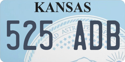 KS license plate 525ADB
