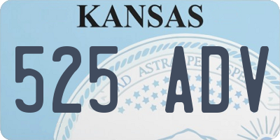 KS license plate 525ADV