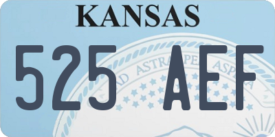 KS license plate 525AEF