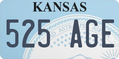 KS license plate 525AGE