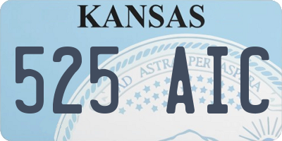 KS license plate 525AIC