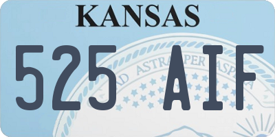 KS license plate 525AIF