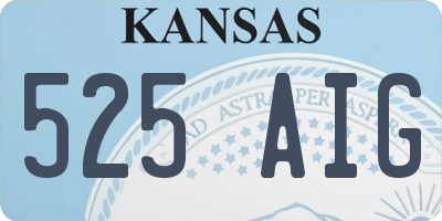 KS license plate 525AIG