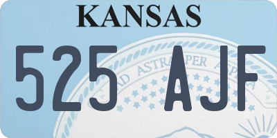 KS license plate 525AJF