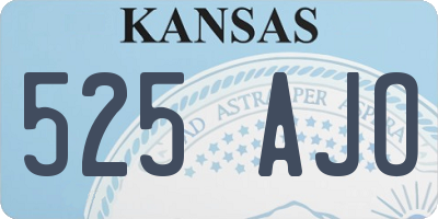 KS license plate 525AJO