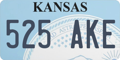 KS license plate 525AKE