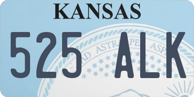 KS license plate 525ALK