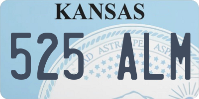 KS license plate 525ALM