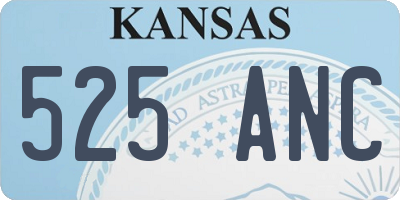 KS license plate 525ANC