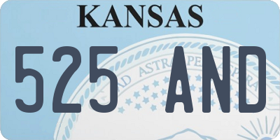 KS license plate 525AND