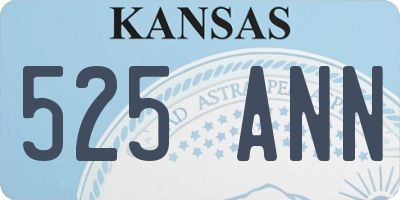 KS license plate 525ANN