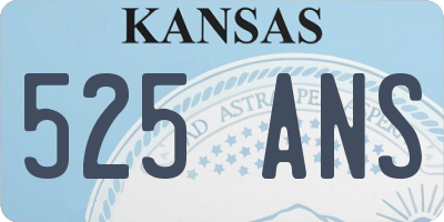 KS license plate 525ANS