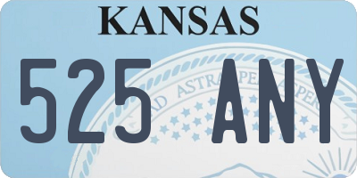 KS license plate 525ANY