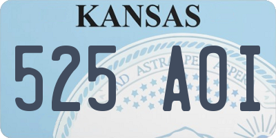 KS license plate 525AOI