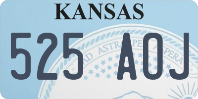 KS license plate 525AOJ