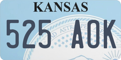 KS license plate 525AOK