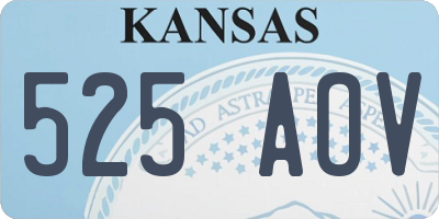 KS license plate 525AOV