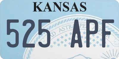KS license plate 525APF