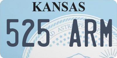 KS license plate 525ARM