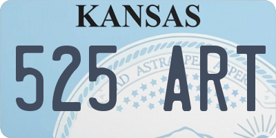 KS license plate 525ART