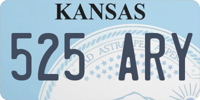 KS license plate 525ARY