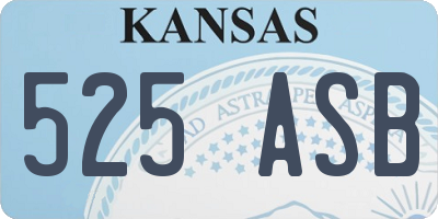 KS license plate 525ASB