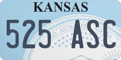 KS license plate 525ASC