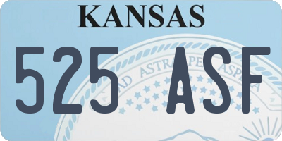 KS license plate 525ASF