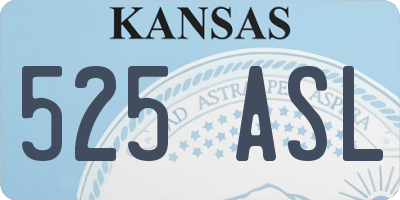KS license plate 525ASL
