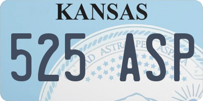 KS license plate 525ASP