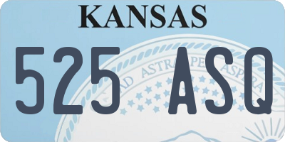KS license plate 525ASQ