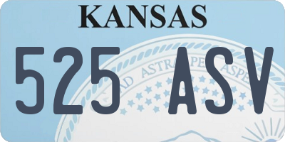 KS license plate 525ASV