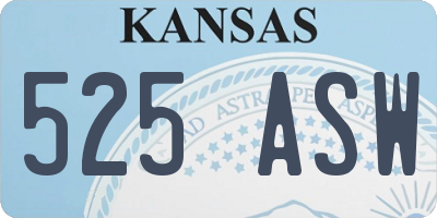 KS license plate 525ASW