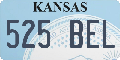 KS license plate 525BEL