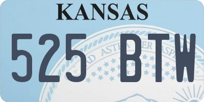 KS license plate 525BTW