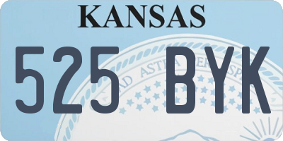 KS license plate 525BYK