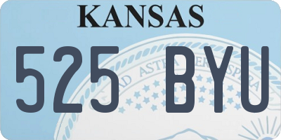 KS license plate 525BYU