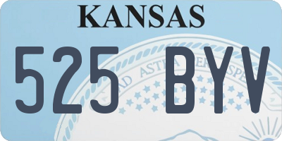 KS license plate 525BYV