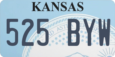 KS license plate 525BYW