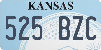 KS license plate 525BZC