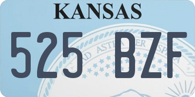 KS license plate 525BZF