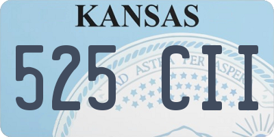 KS license plate 525CII