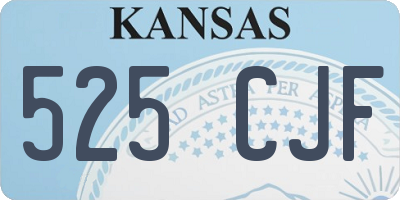 KS license plate 525CJF