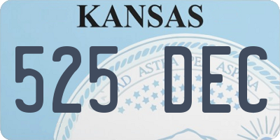 KS license plate 525DEC