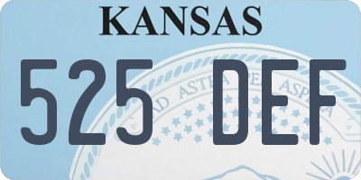 KS license plate 525DEF