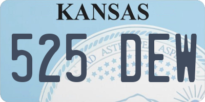 KS license plate 525DEW