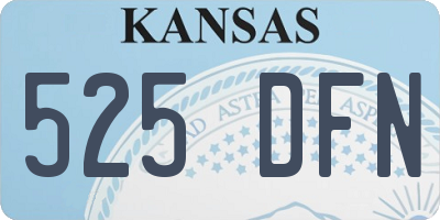 KS license plate 525DFN